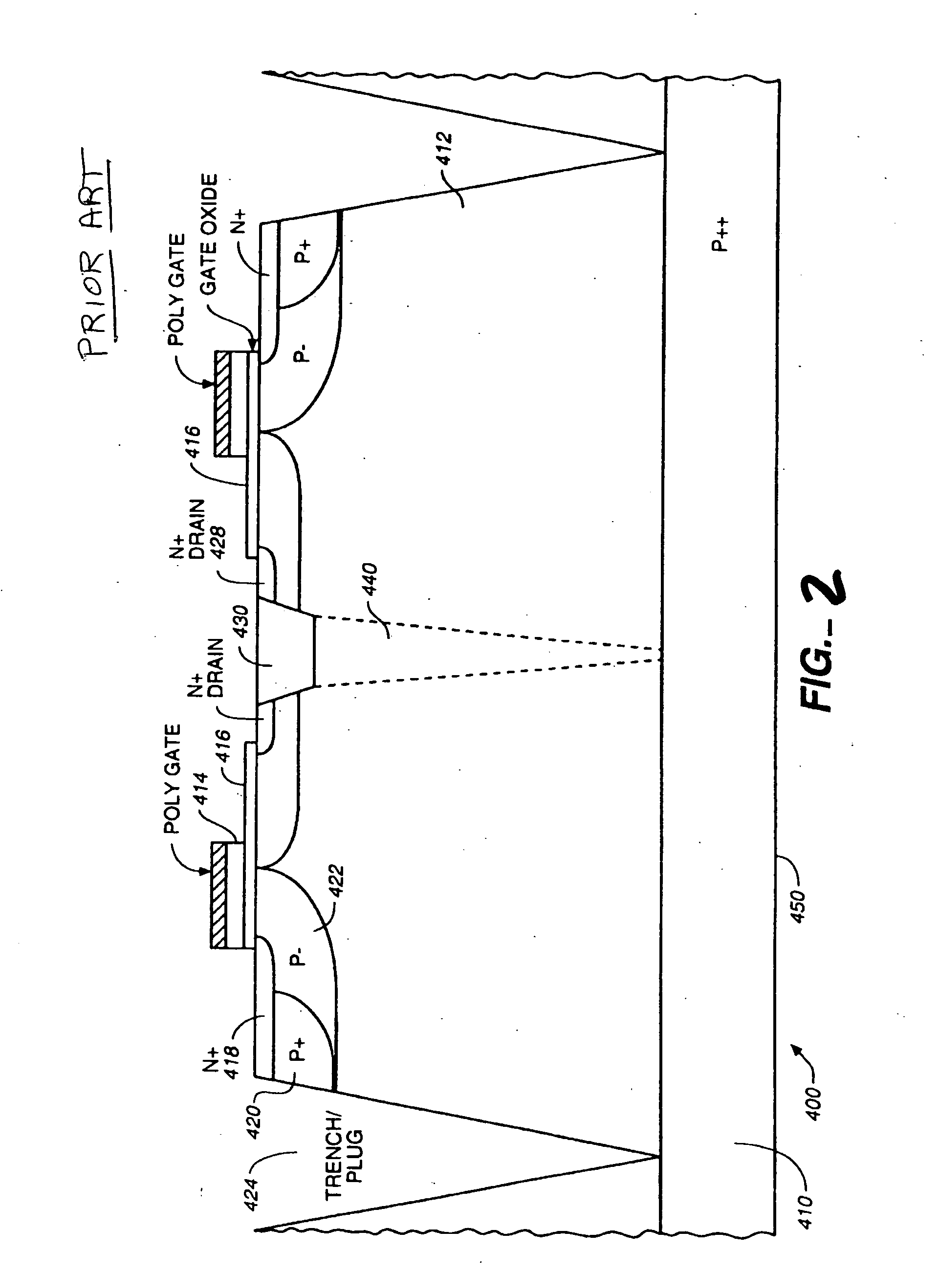 Lateral double-diffused metal oxide semiconductor (LDMOS) device with an enhanced drift region that has an improved Ron area product