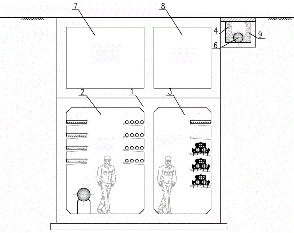 Externally-hung type underground comprehensive pipe rack