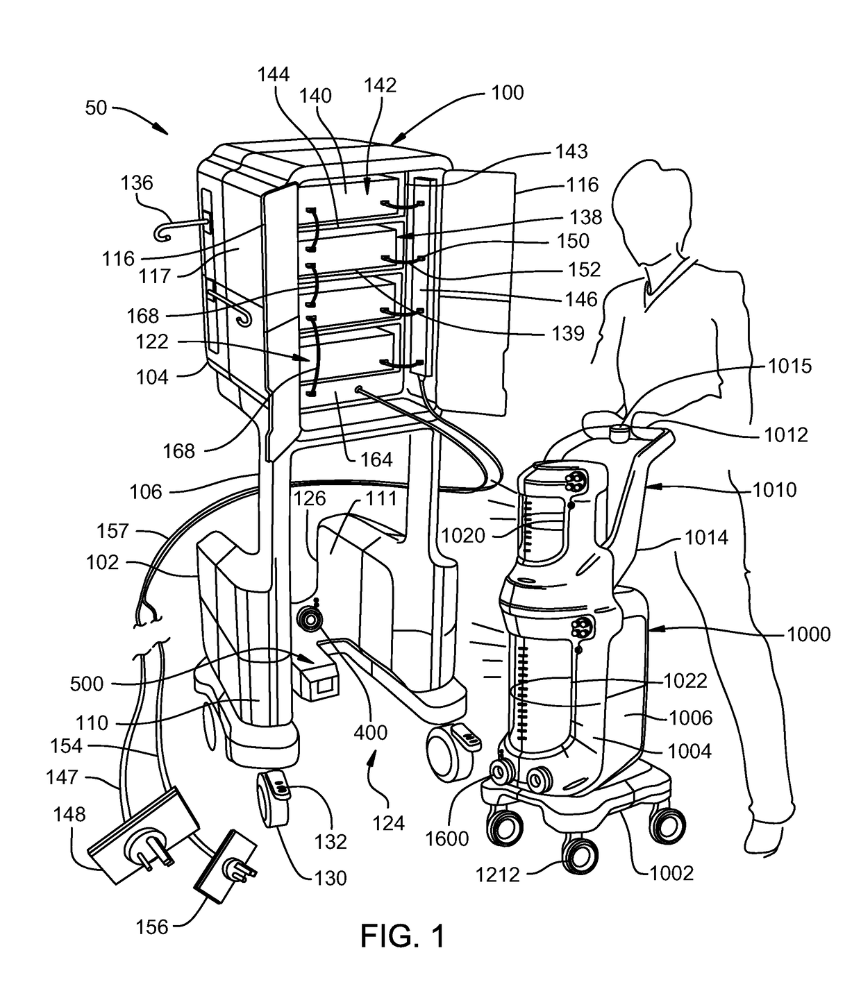 Waste collection system with controllers for regulating levels of vacuum drawn on a waste container