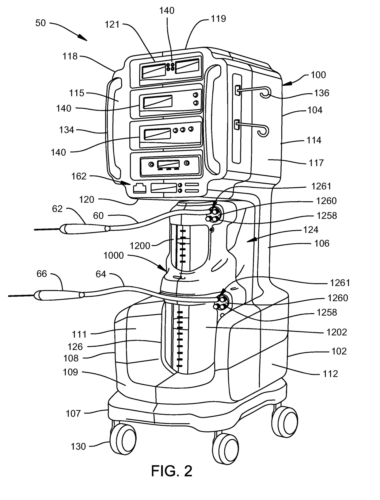 Waste collection system with controllers for regulating levels of vacuum drawn on a waste container