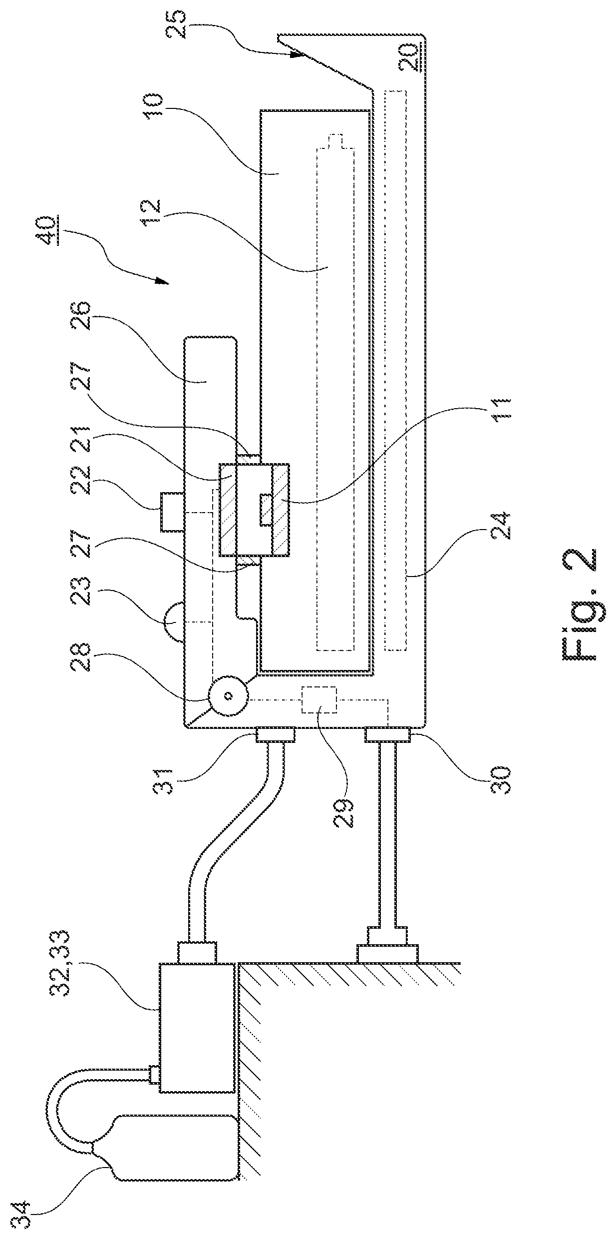 Storage device for storing a gas measuring device, storage device and gas detector system and method for storing the gas detector