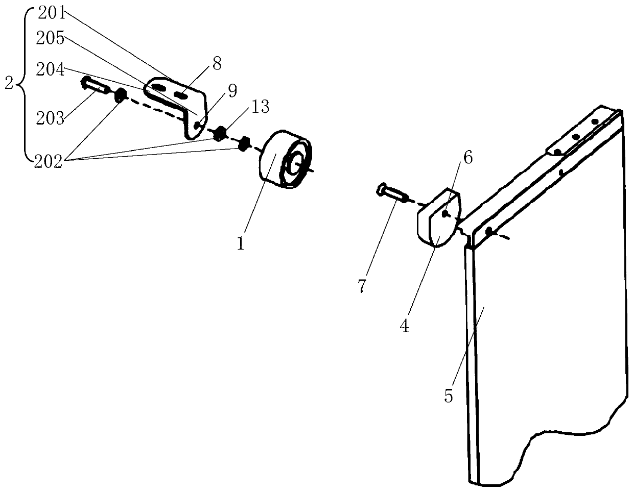 Door lock mounting structure, distribution robot and cabinet door locking method based on electromagnetic lock