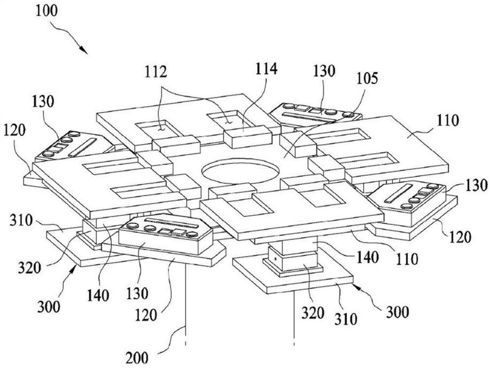 Wireless rotary testing apparatus comprising power transmission unit