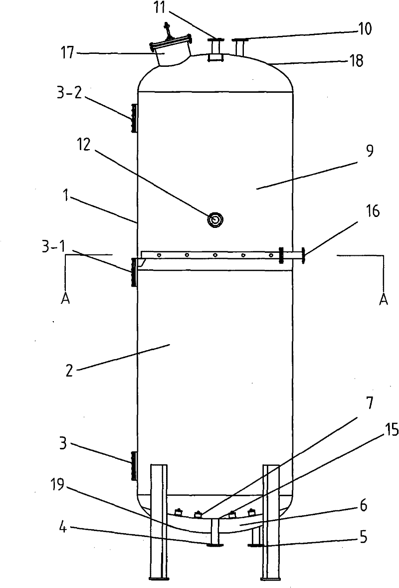 Front-located cation bed cation regenerating column