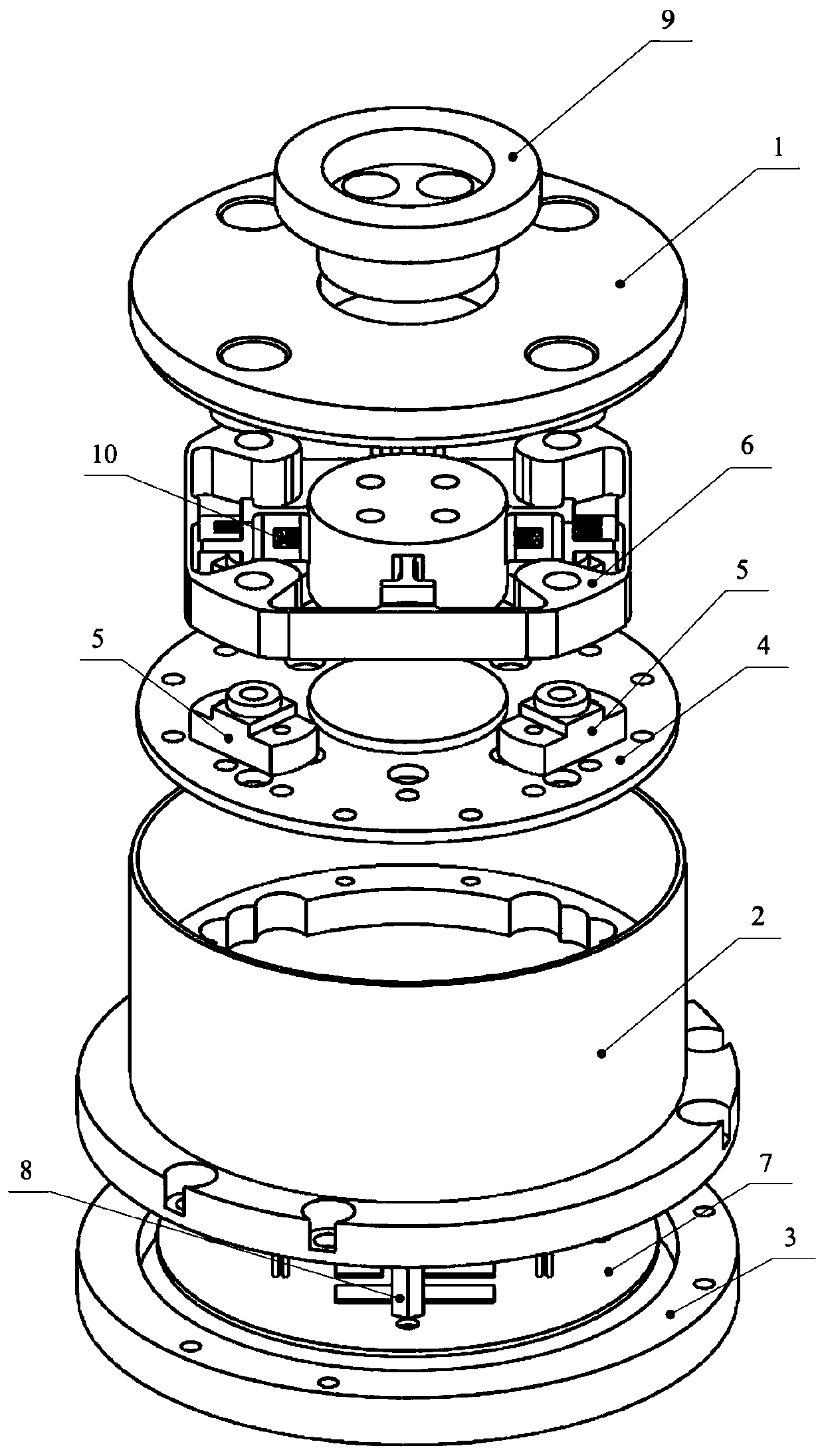 Integrated six-dimensional force sensor with double-I-shaped cross beam structure