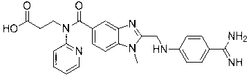 Pradaxa analogue with fluorine-containing group modified benzene ring as center and synthesis method thereof