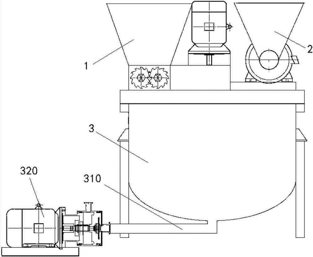 Organic garbage living region slurrying and degradation equipment and technological process