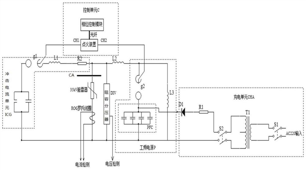 35kv surge arrester power frequency continuous current interrupting ability test device and method