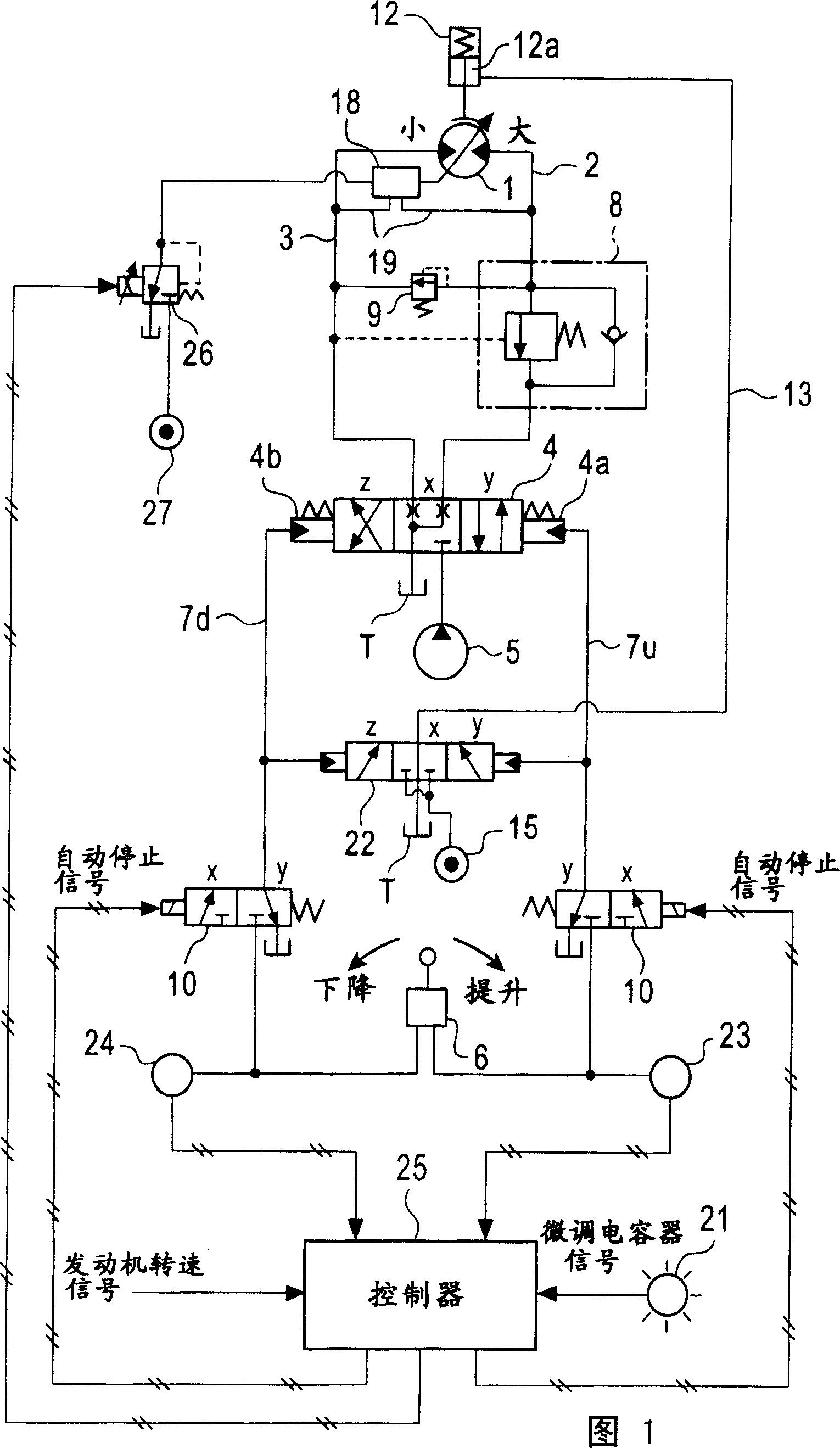 Control device for hydraulic winch