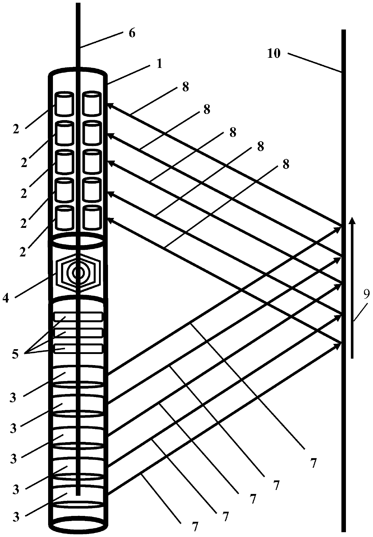 Fiber optic acoustic wave sensing cross-dipole acoustic wave well-logging system and measurement method thereof