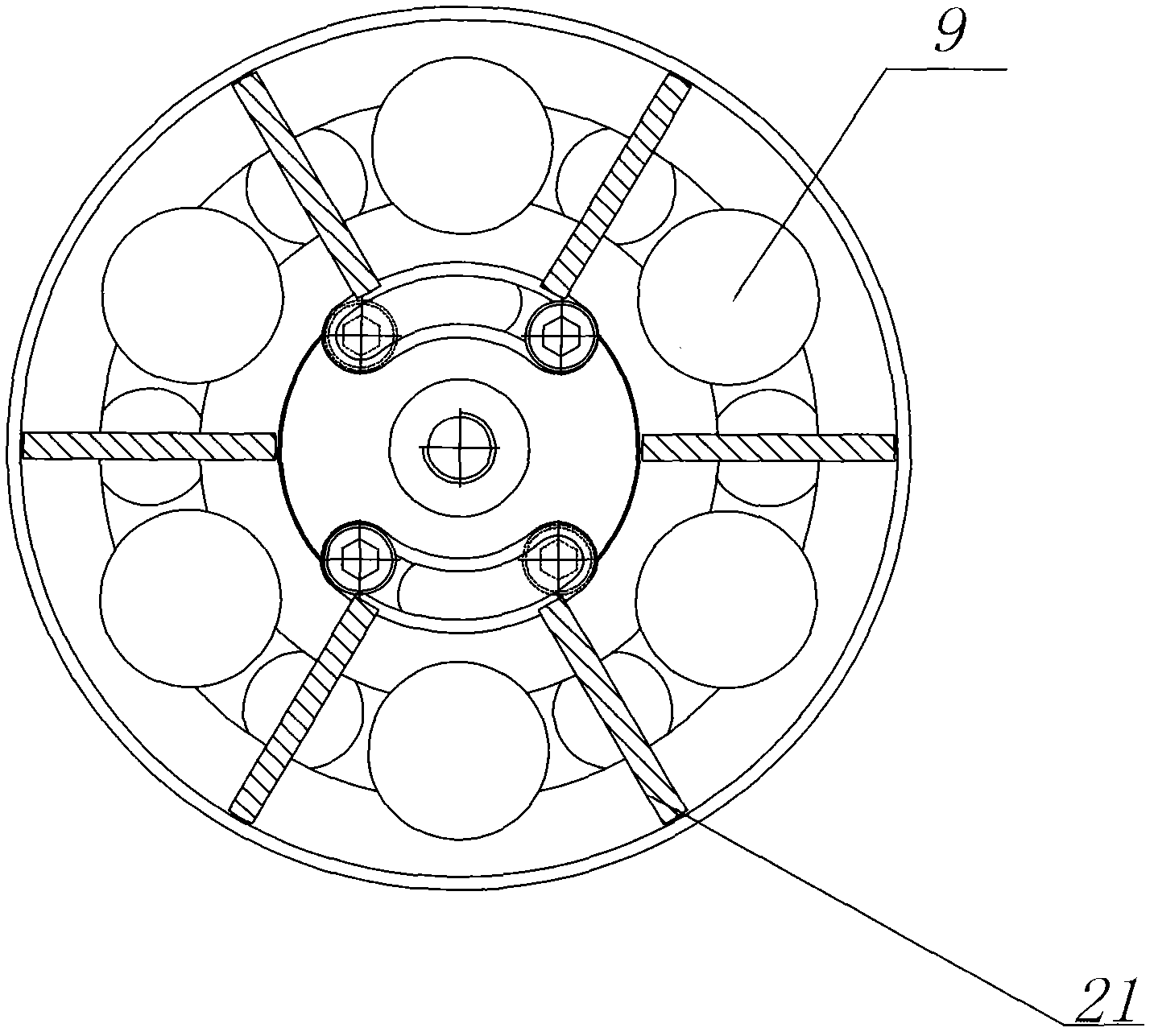 Round glass fixture for stay rope curtain wall