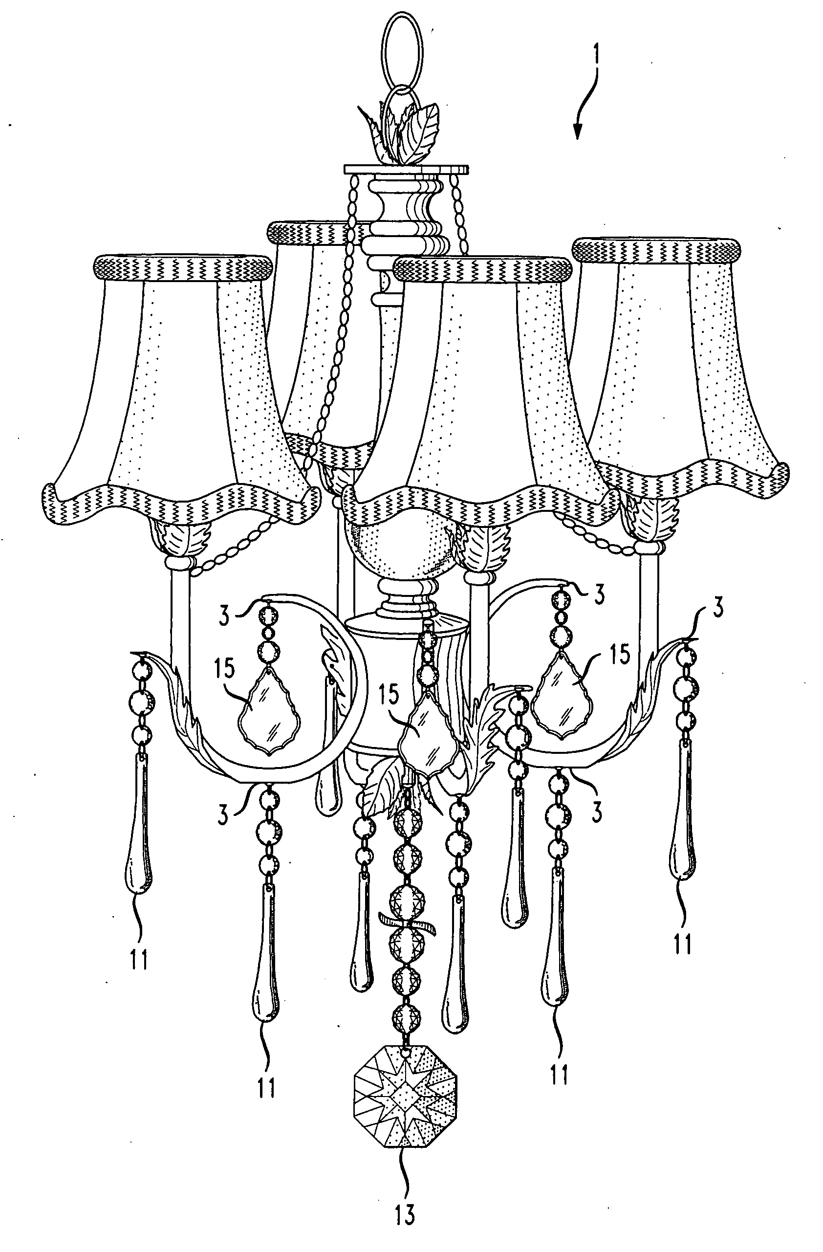 Interchangeable adornments for lighting fixtures, household apparatuses and fixtures and the like