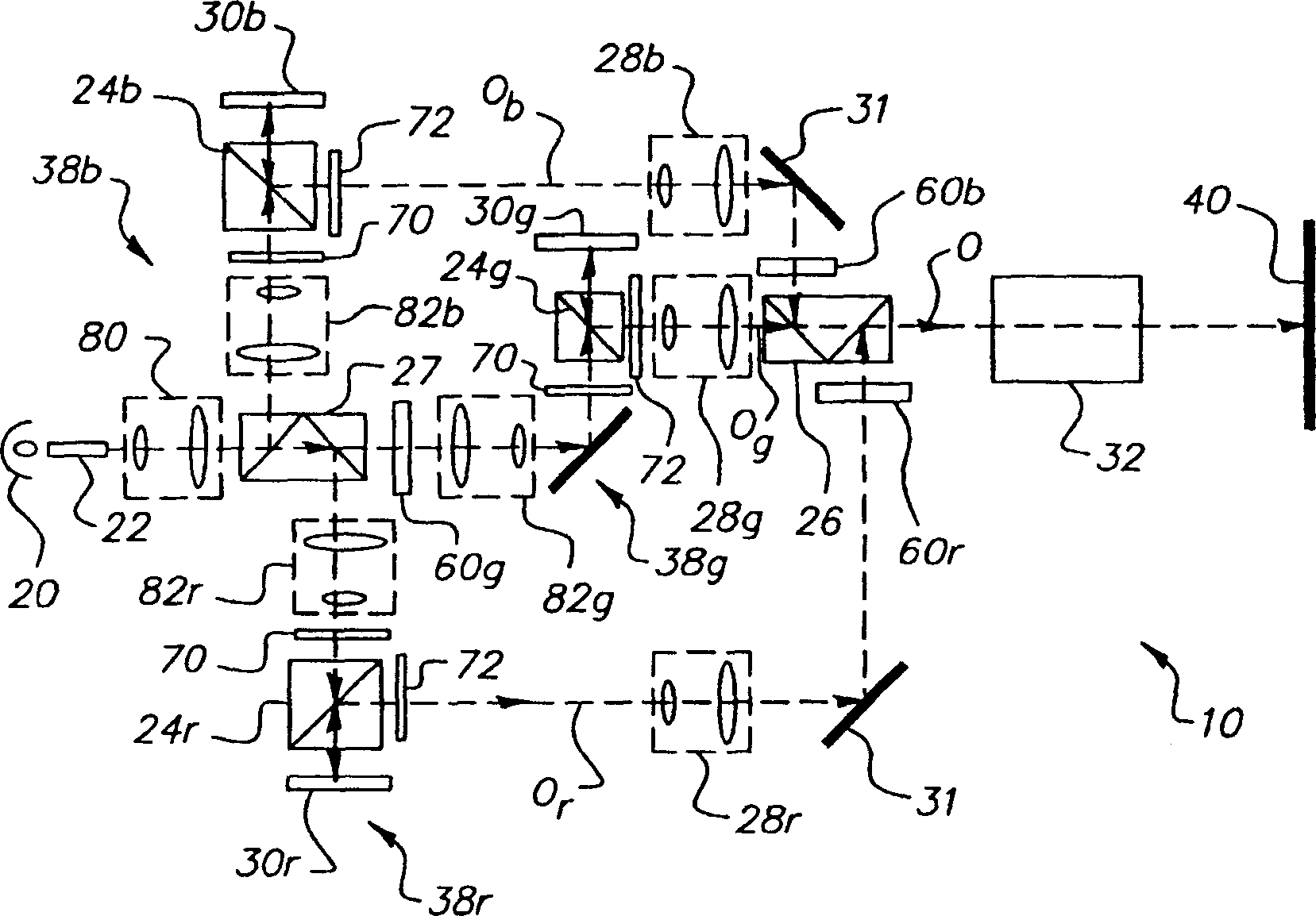 Housing for mounting modulation and polarization components in alignment with an optical path