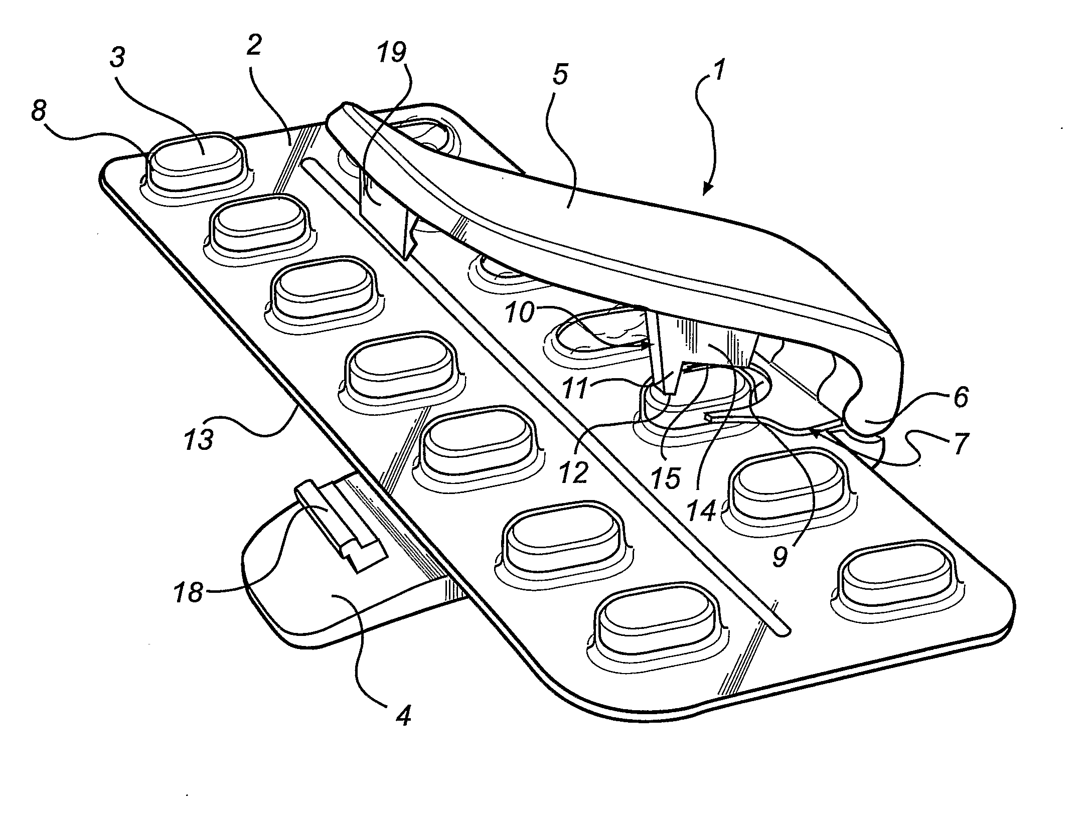 Blister pack device and a method of ejecting a unit dosage from a blister pack using the device