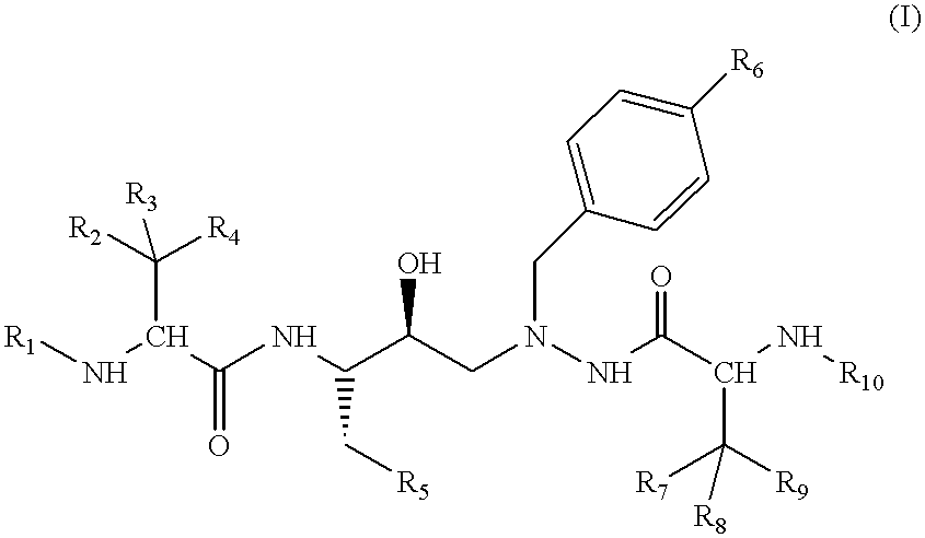 Azahexane derivatives as substrate isosters of retroviral asparate proteases