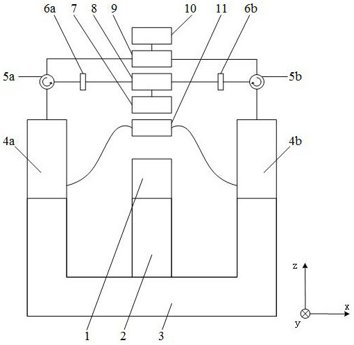 Differential acceleration sensing device based on NV color center solid spinning