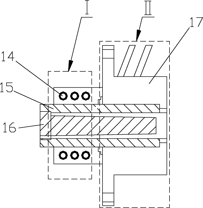 Hot-cold combined casting mould horizontal continuous casting equipment of cupronickel tubing and technology thereof