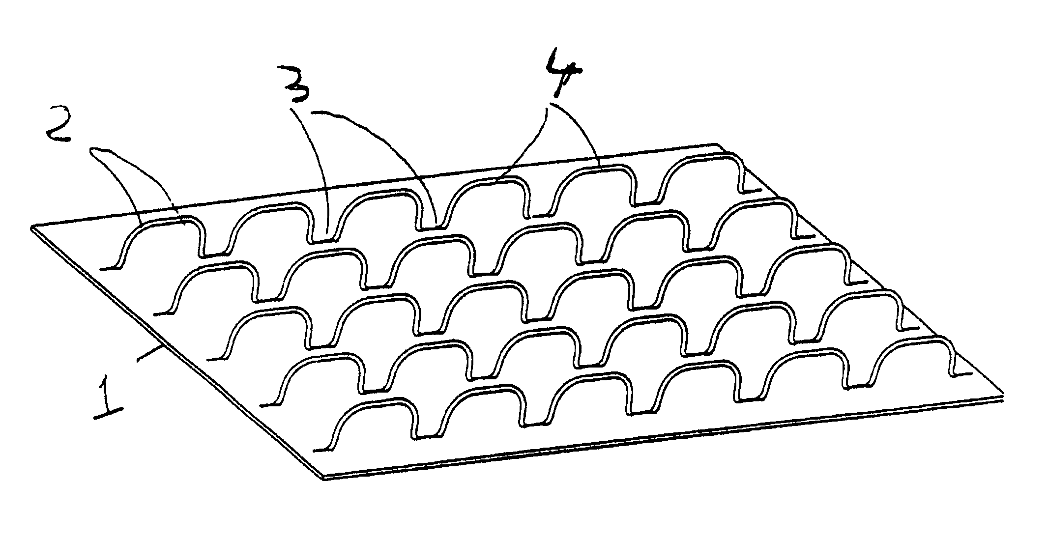 Film comprising individual anchored filaments