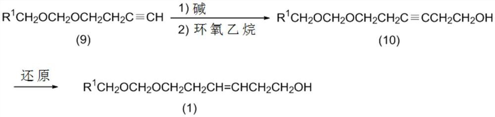 6-hydroxy-3-hexenylalkoxymethyl ether compound and method for preparing 3, 13-octadecadiene-1-ol from 6-hydroxy-3-hexenylalkoxymethyl ether compound