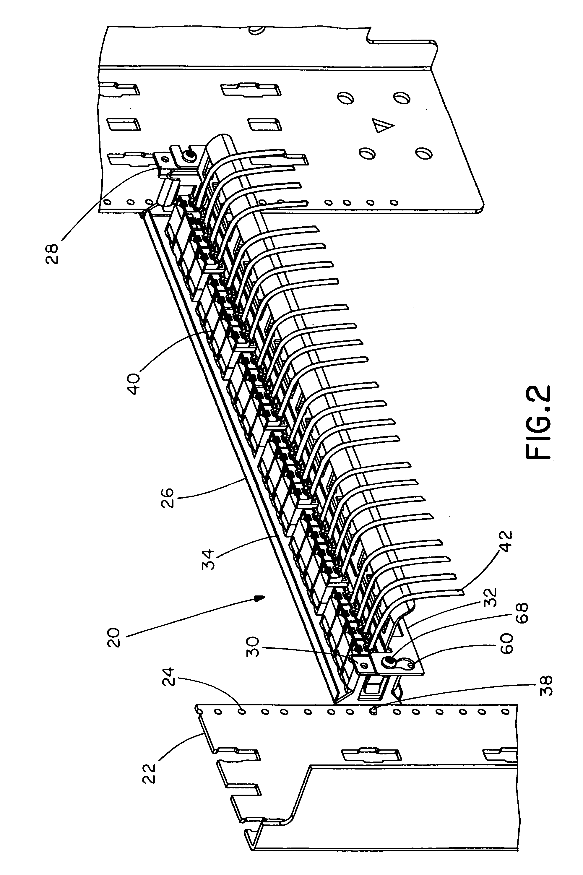 Patch panel and strain relief bar assembly