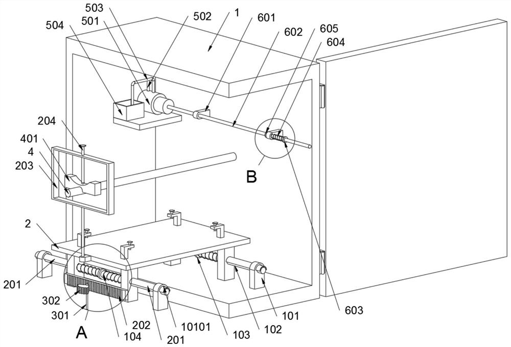 Painting device based on whole household wood set and capable of achieving angle limiting and diffusion prevention