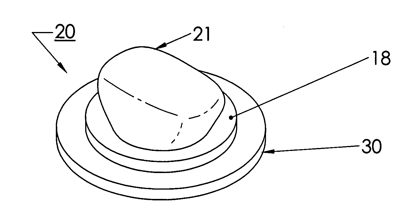 LED device for wide beam generation