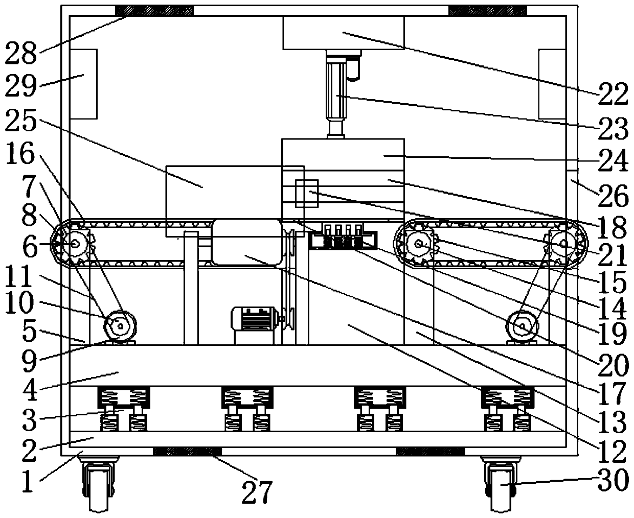 An automatic sorting and conveying device for processing