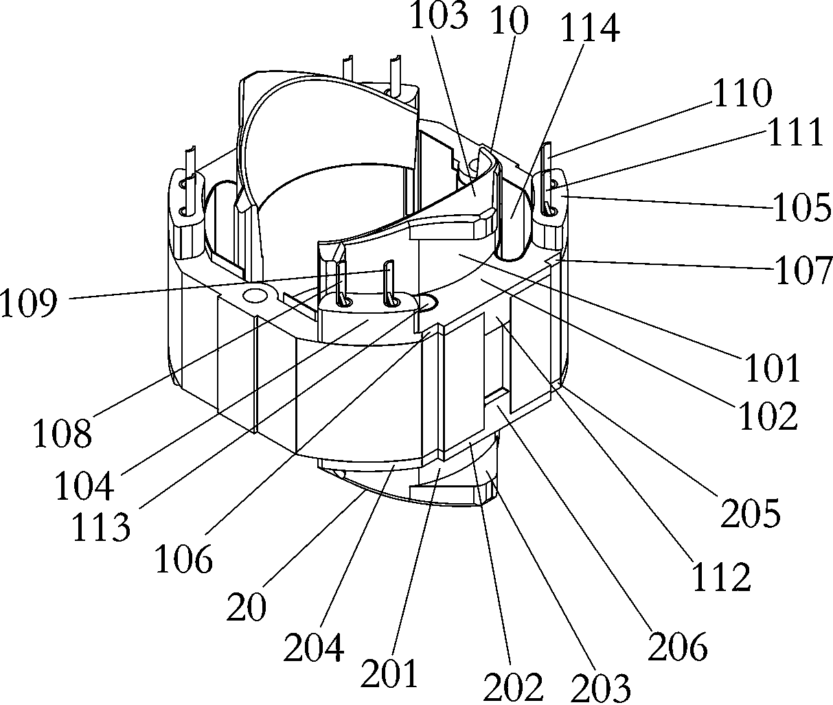 Stator winding support