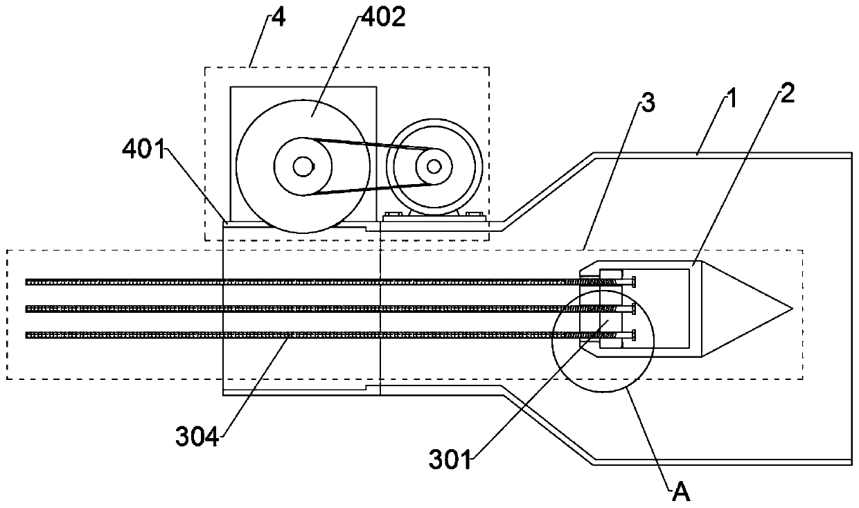 Production and manufacturing method and device for cement board formed by extrusion hole drawing and embossing