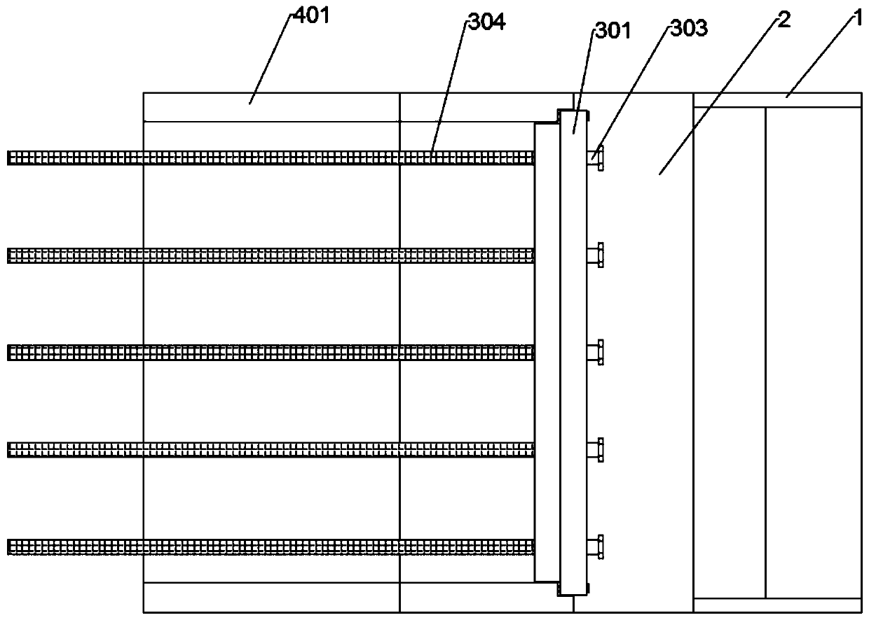 Production and manufacturing method and device for cement board formed by extrusion hole drawing and embossing