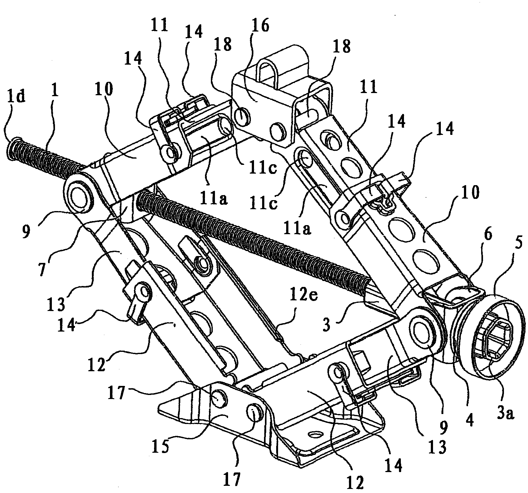 Telescopically collapsible scissor car jack