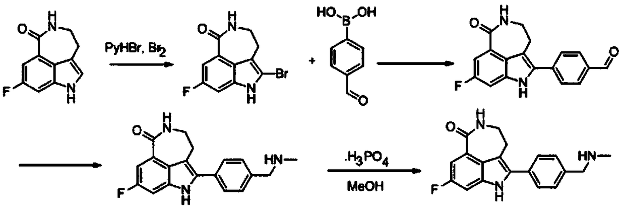 A kind of preparation method of key intermediate of anti-ovarian cancer drug rucaparib