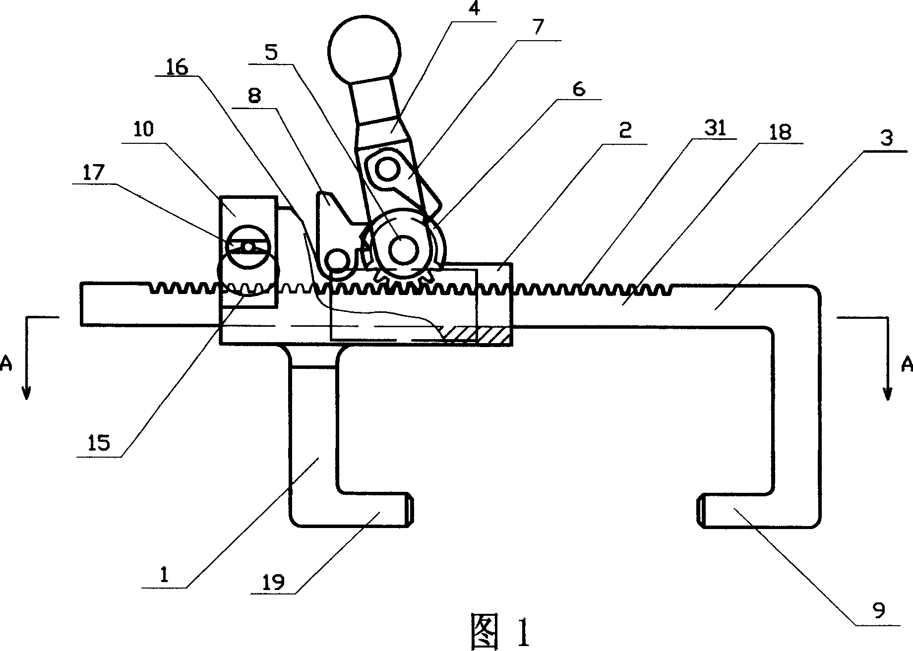 Quick locking device for container against typhoon