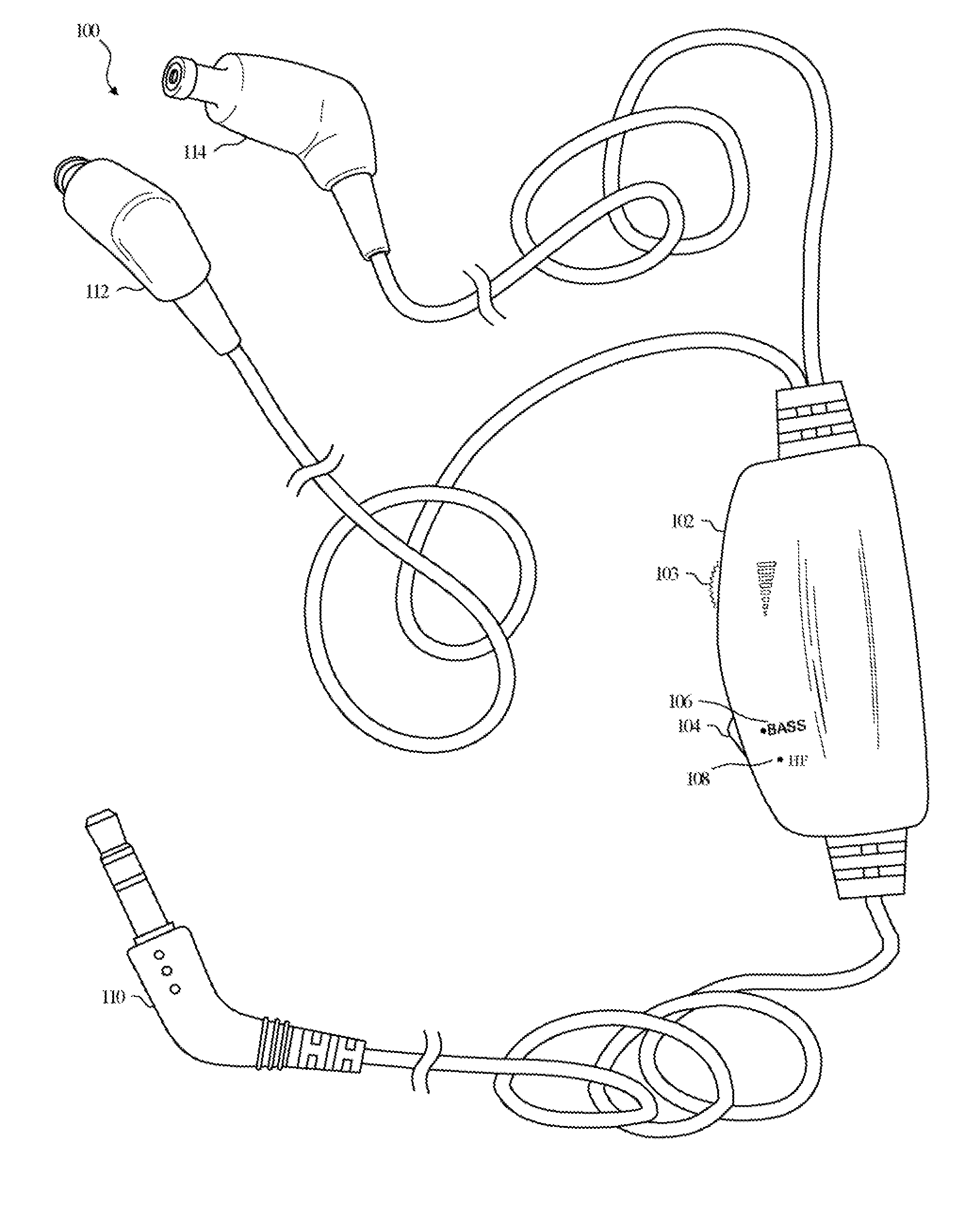 Variable output earphone system