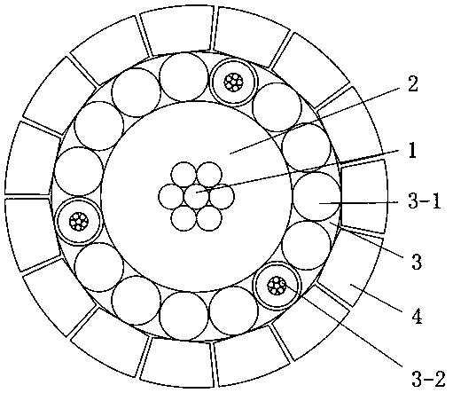 Low armored resistance load-bearing detection cable