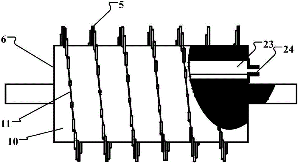 Cylindrical-surface spiral-line-array-distribution-mode electrostatic spinning nozzle