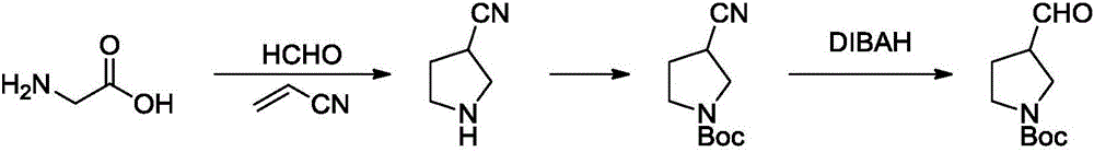 Method for synthesizing N-Boc-3-pyrrolidine formaldehyde