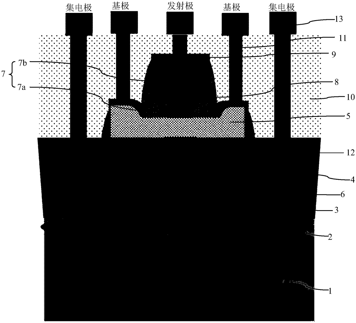 Silicon-germanium heterojunction bipolar transistor and manufacturing method