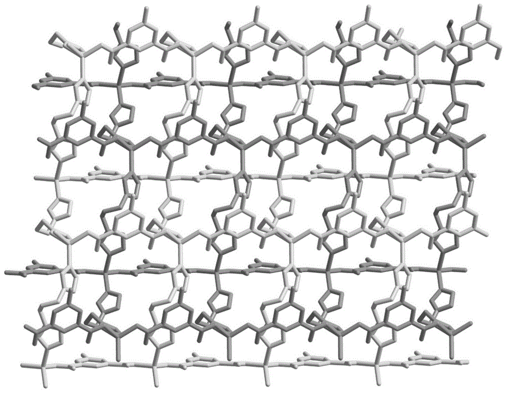 A novel triazole fluorescent coordination polymer and its preparation method and application