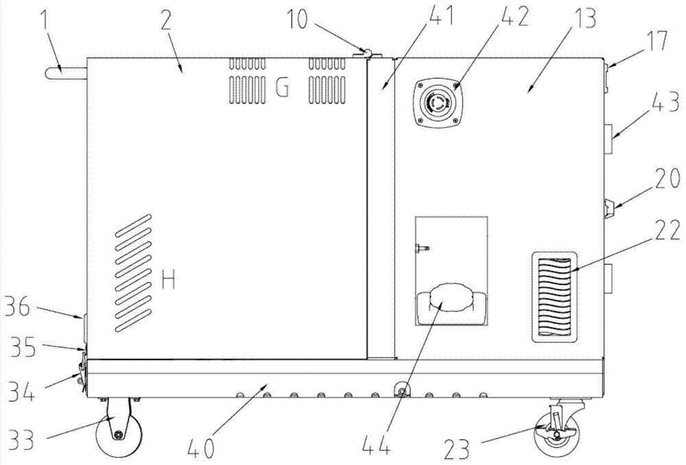 Double-cylinder air-cooled mute gasoline engine generator unit