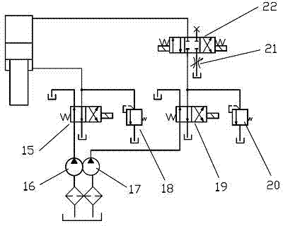 Double-port supporting locking oil cylinder and control method of double-port supporting locking oil cylinder