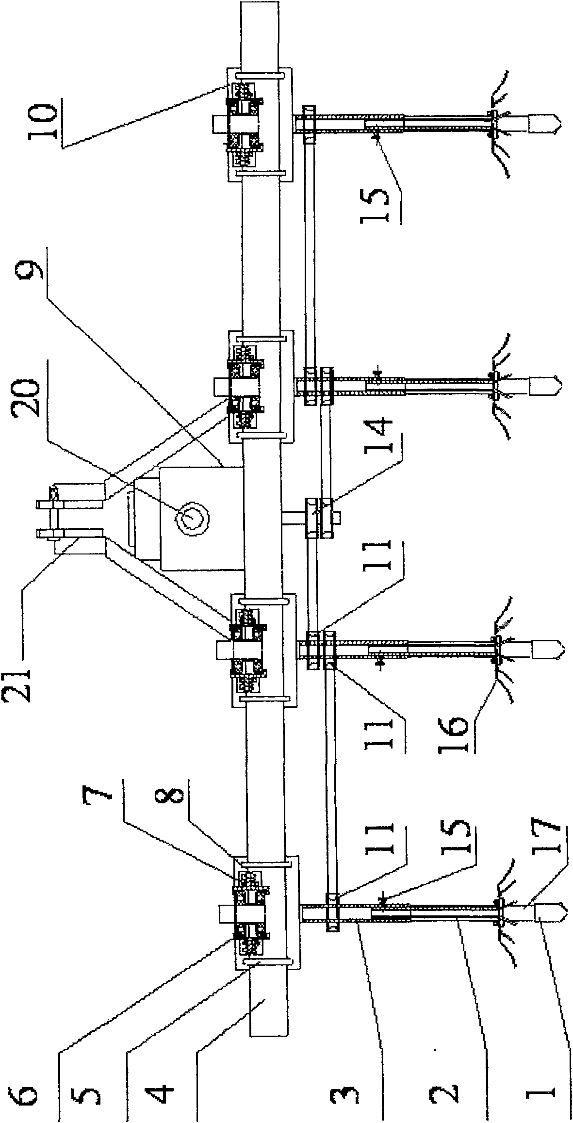 Horizontal type weeding wheel anti-block device