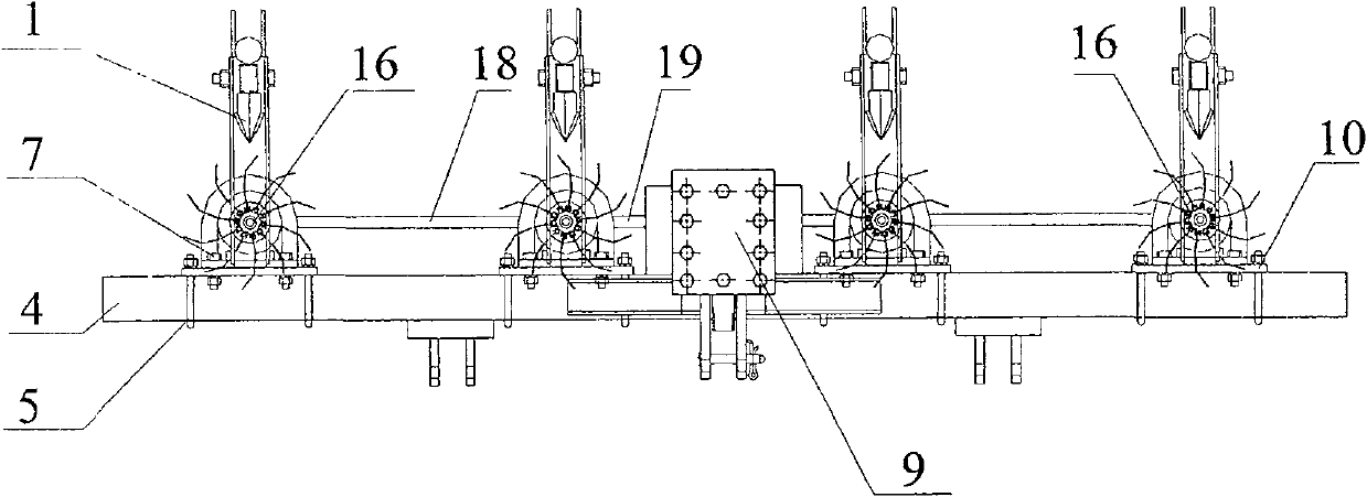 Horizontal type weeding wheel anti-block device