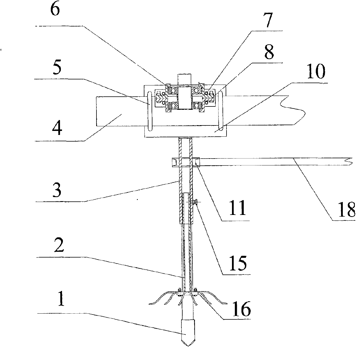 Horizontal type weeding wheel anti-block device