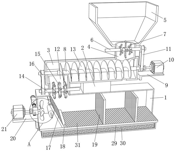 A sorting and screening device for solid waste for environmental protection