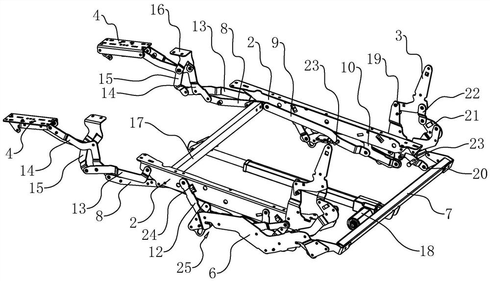 Functional sofa stretching device with good supporting performance