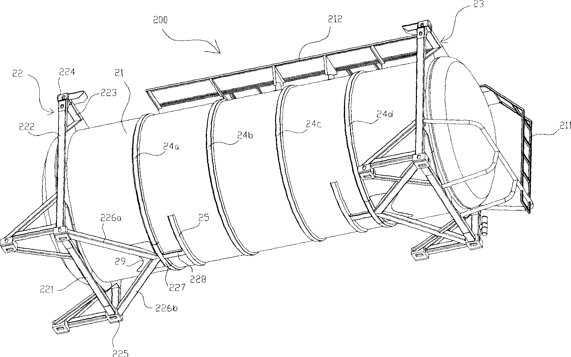 Exchange vehicle body tank container