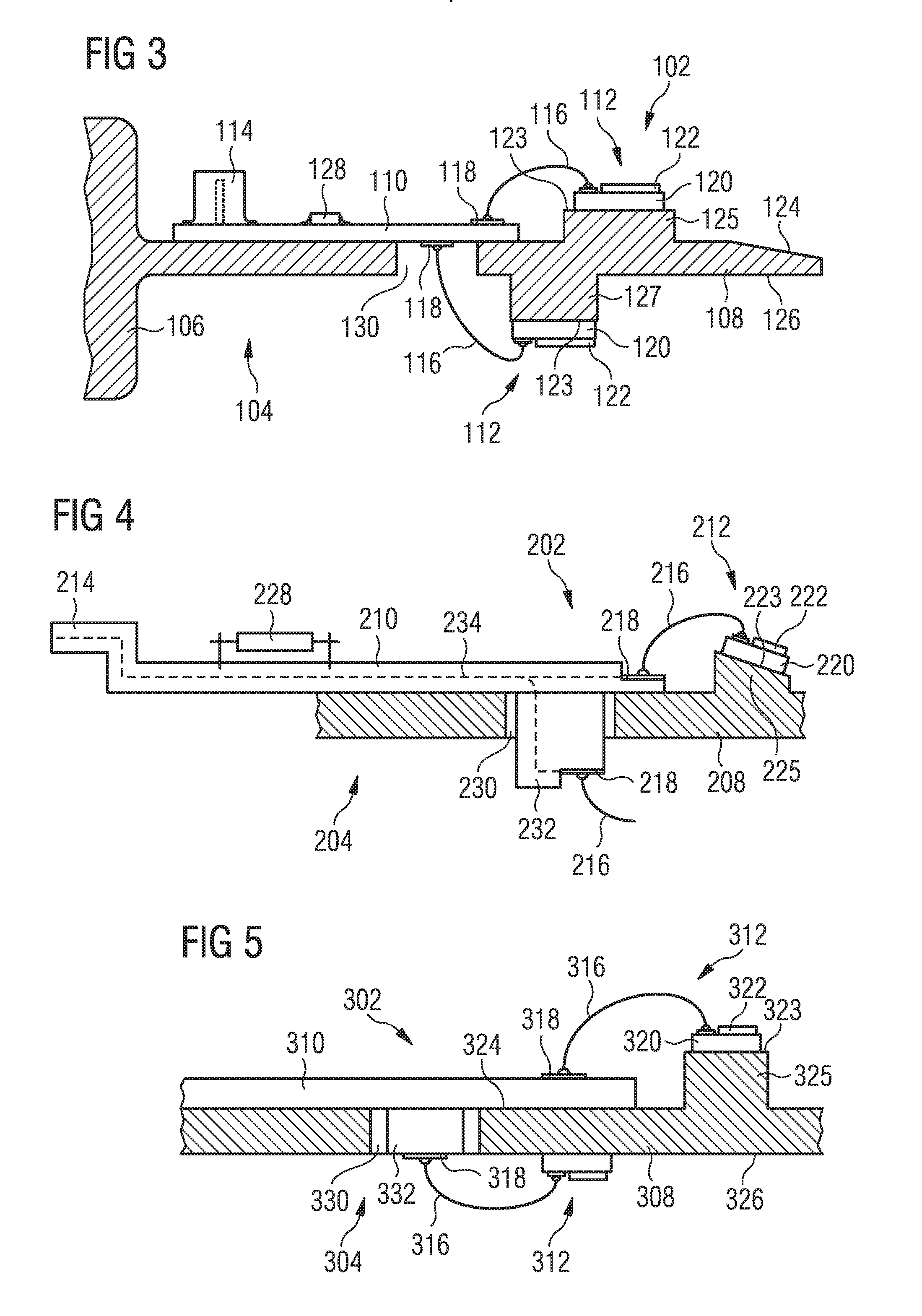 LED support with reception surface and electrical connection by wire-bonding