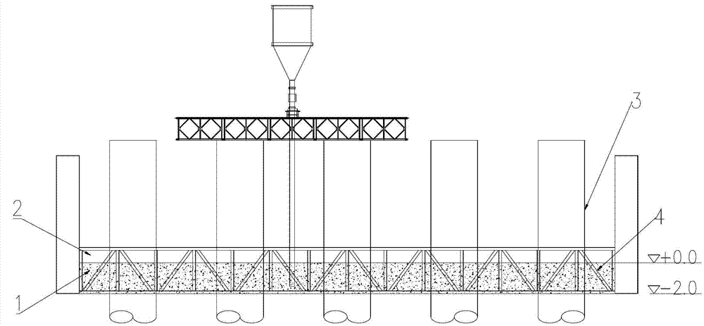 Construction method of offshore tide storage bottom sealing concrete