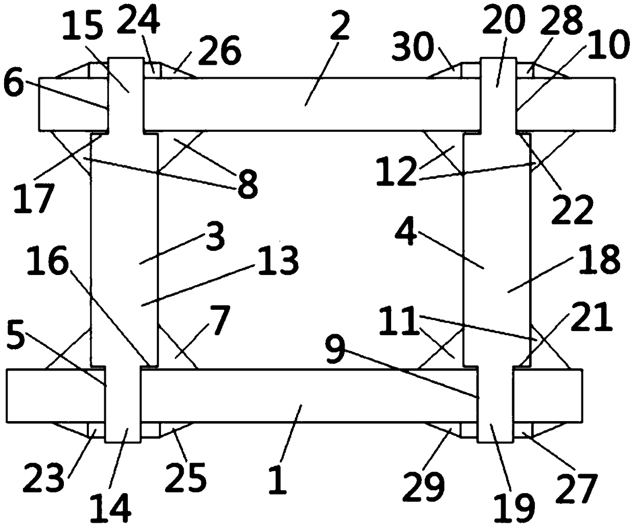 Edge beam type automobile frame